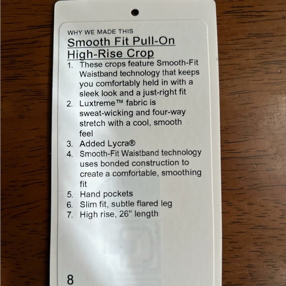 NEW Lululemon Smooth Fit Pull-On High-Rise Cropped Pant - Picture 6 of 7